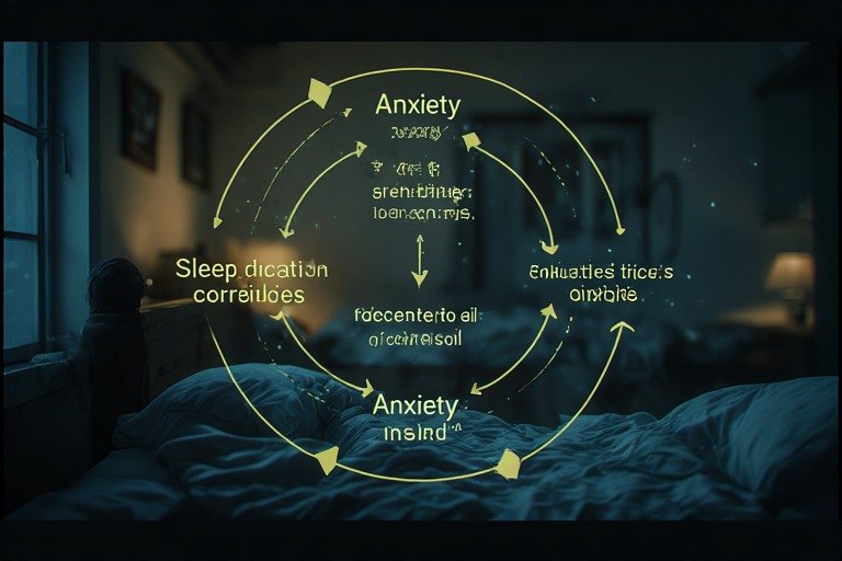 Sleep stage diagram showing n1 light sleep through n3 deep sleep and rem cycles occurring across a full night with brain activity and mental health function indicators.  