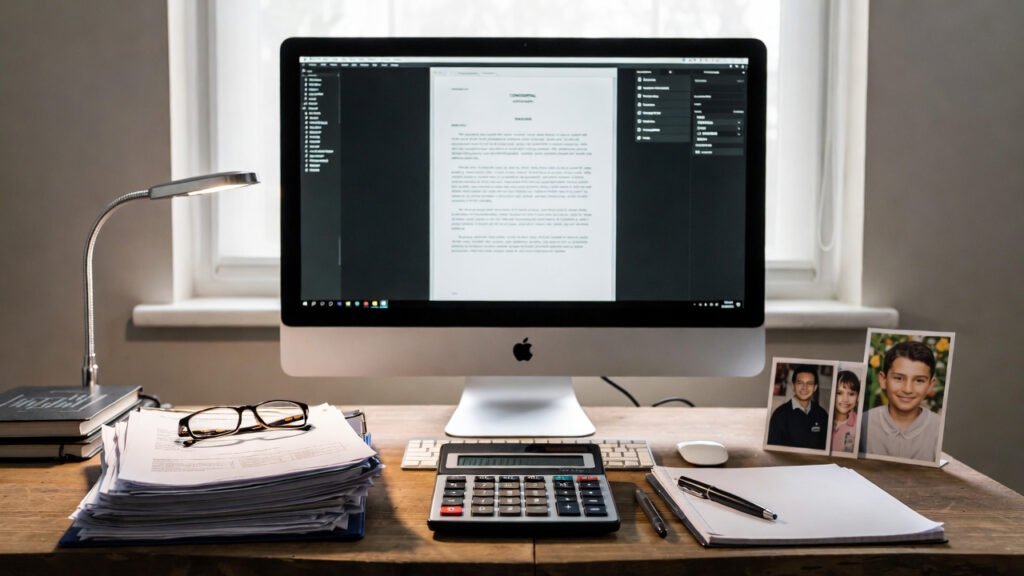 Organized desk with legal and financial documents representing proactive alzheimer's care planning for families.