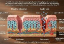 Leaky gut repair intestinal permeability tight junctions comparison.