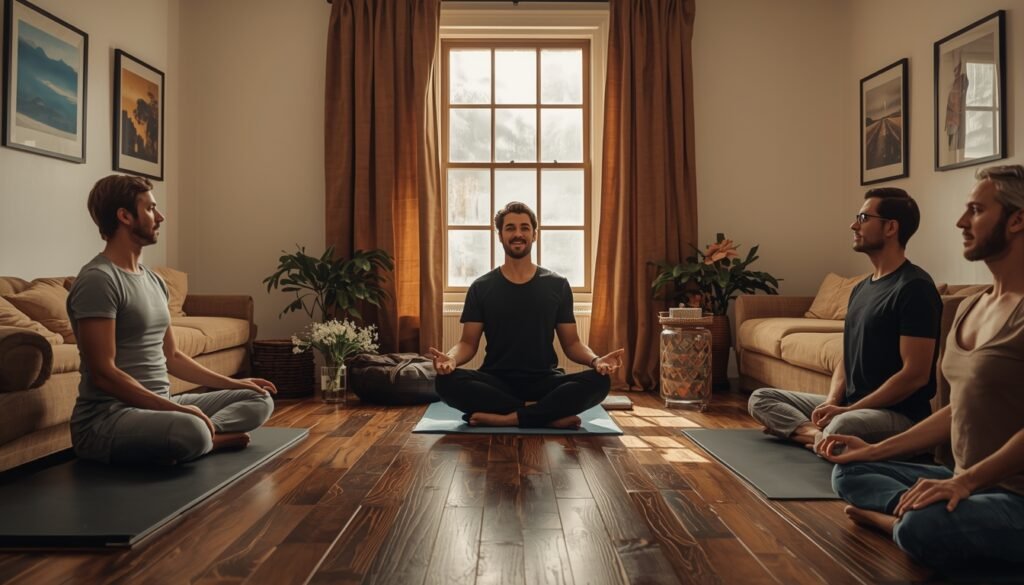 Collection of somatic therapy settings showing emdr, somatic experiencing body awareness work, yoga therapy and breathwork as distinct approaches to body-based healing