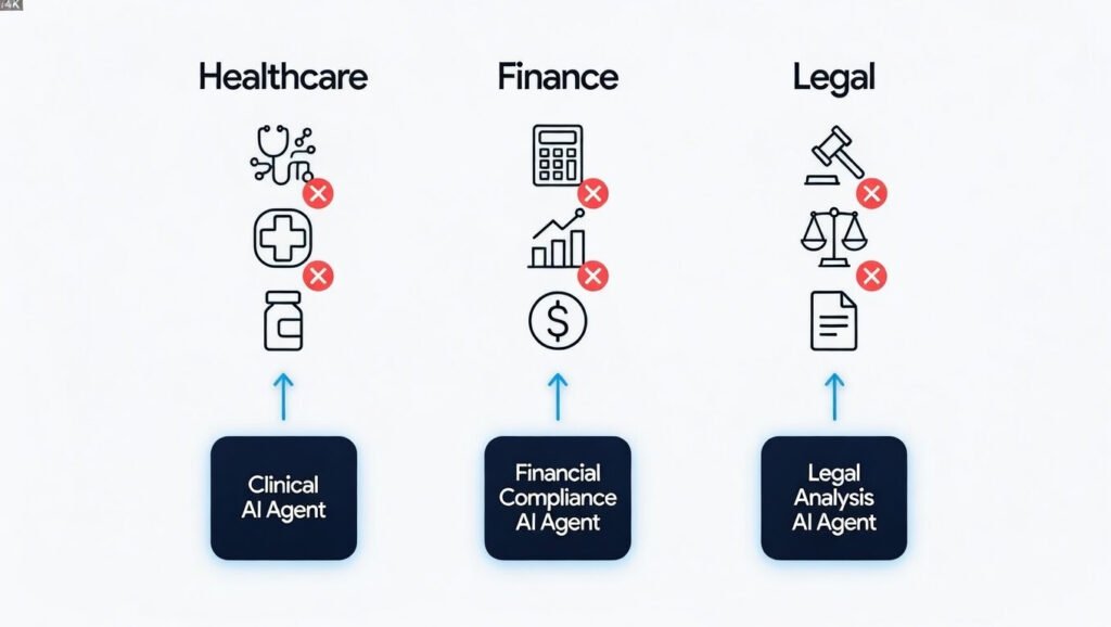 Examples of vertical ai agents replacing multiple software tools in healthcare, finance, and legal workflows in 2026