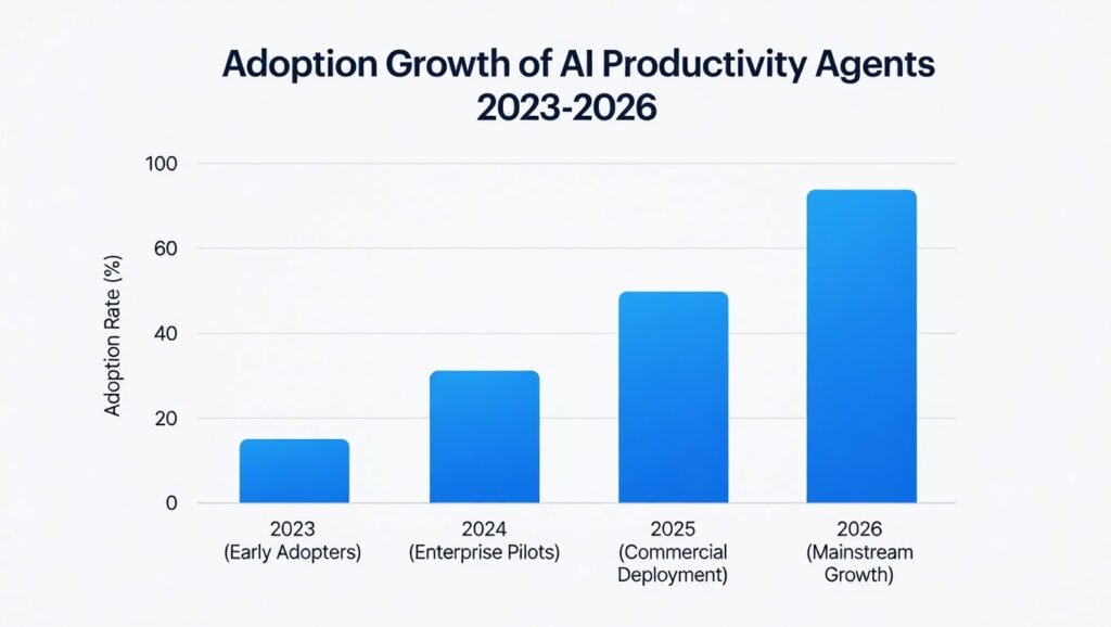Alt text: ai personal agents for productivity adoption growth from 2023 to 2026