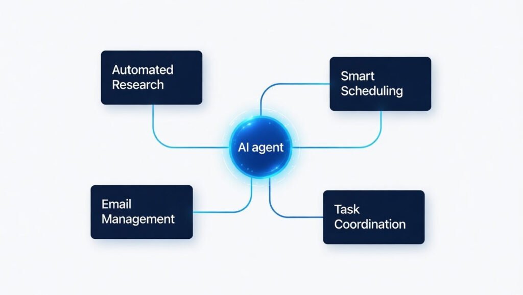 Ai personal agents for productivity across four core workflow domains—research, scheduling, email, and task coordination